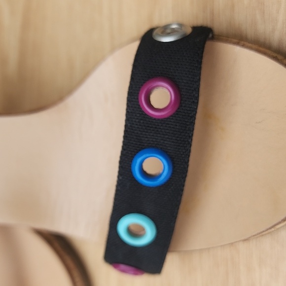 Marc Jacobs Multicolored Grommet Cork Sandal Heels Size 6 - Picture 9 of 13